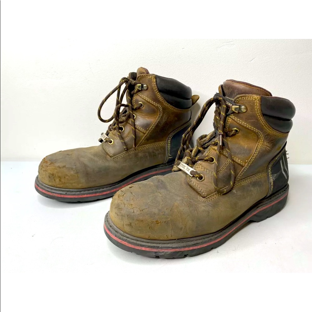 CRAFTSMAN MEN'S LARAMIE LEATHER BROWN STEEL TOE WORK BOOT SIZE 11 Men